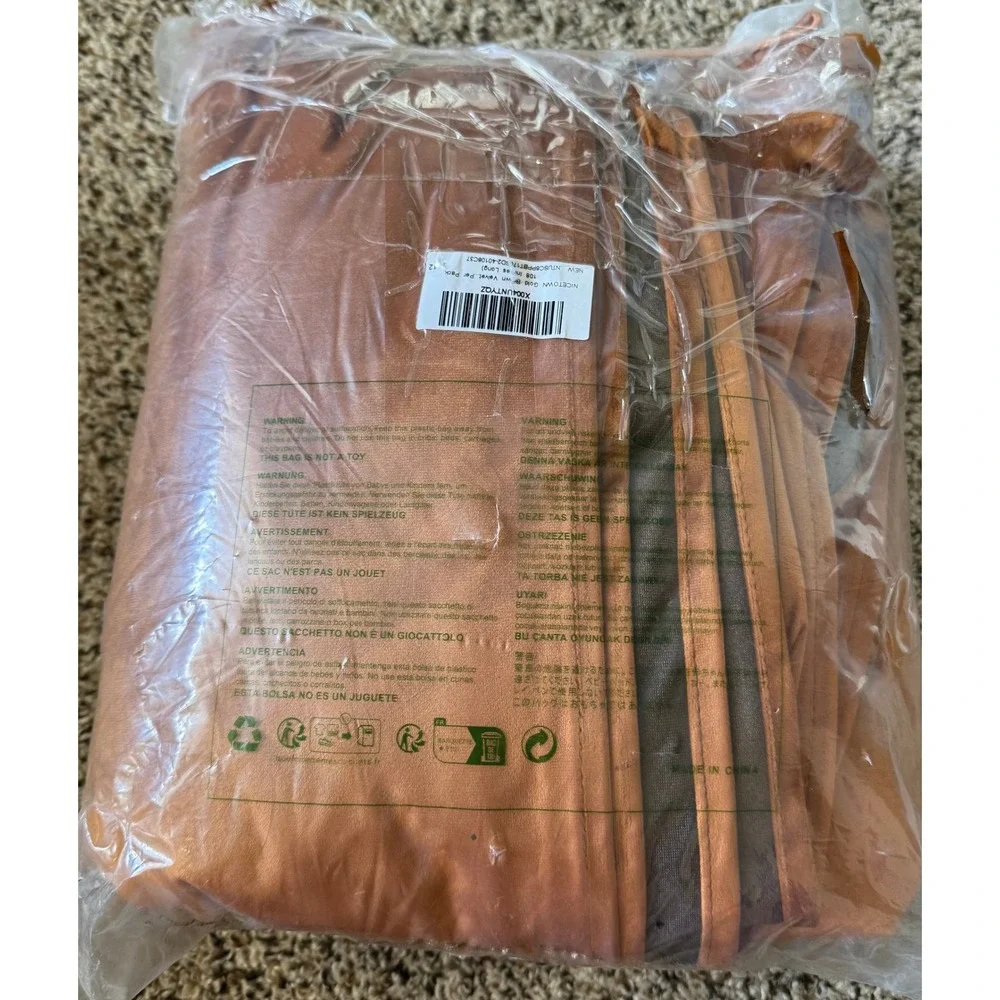 NICETOWN Golden Brown Velvet Blackout Curtains 2 Panels 40x108 Pinch